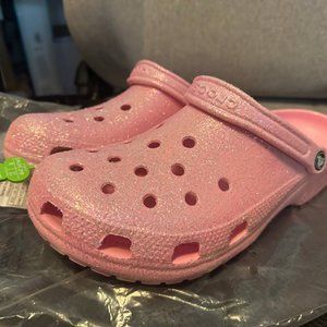 Crocs Flamingo Glitter Classic Clog, Mens 12 / Womens 14